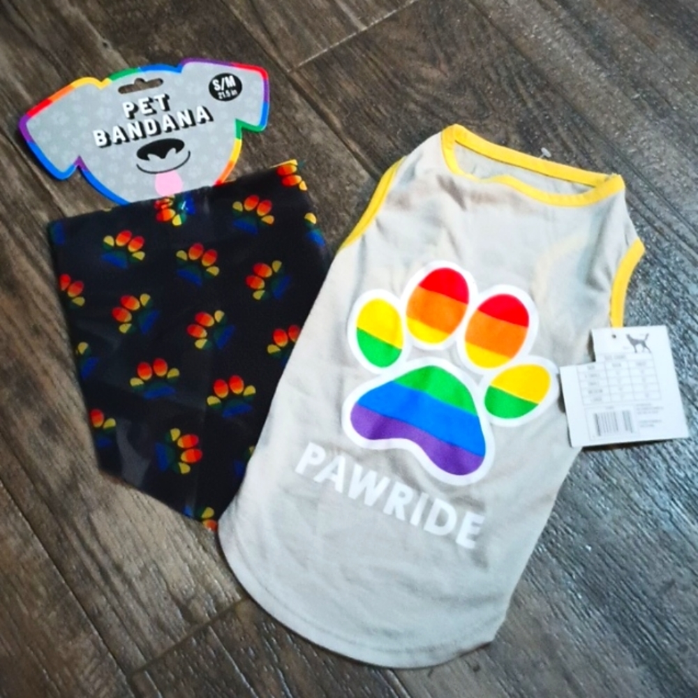 2pc PAWRIDE tank top and Bandana set